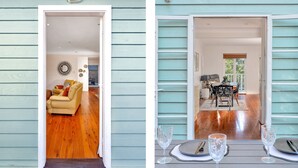 A house with a dining area and a living room. - The Green Whaler, Hyams Beach (Hyams Beach)
