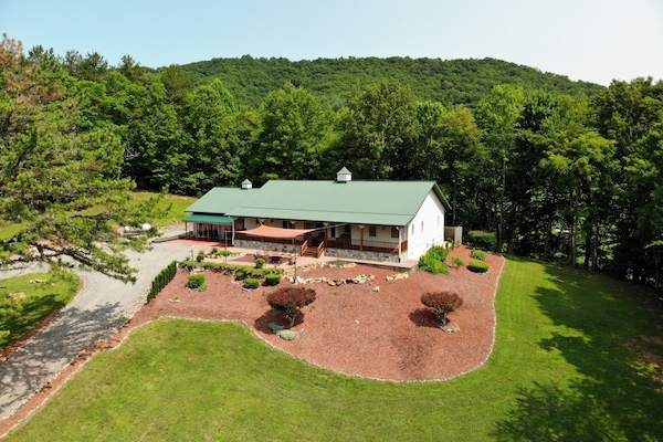 Aerial front yard view