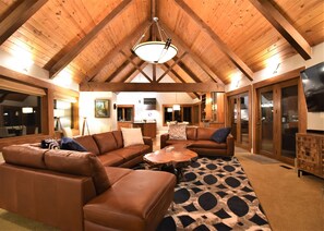 TV, fireplace, video games, DVD player