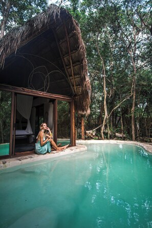 Jungle Villa Nah-Ha | Terrace/patio - Pepem Holistic Experience - Peaceful Retreat Near Tulum (Tulum)