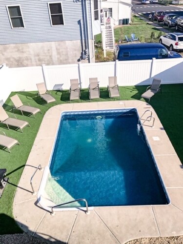 Beach house with room for everyone! 2 blocks to the beach with inground pool.