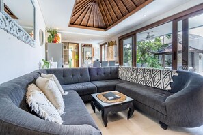 TV, DVD player, stereo