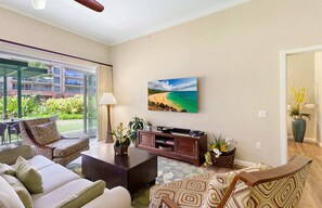 TV, DVD player, stereo