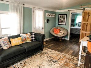 Smart TV, DVD player, books, video library