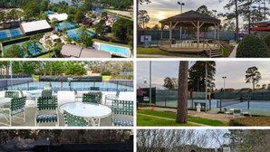 Un complexe hôtelier doté de plusieurs piscines, d’un belvédère et d’un parcours de golf.