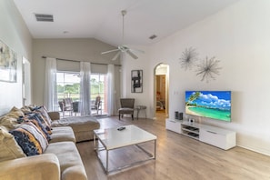 TV, DVD player, table football, ping pong