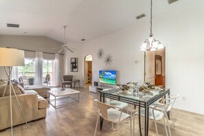 TV, DVD player, foosball, table tennis