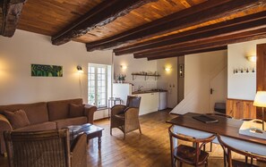 Fireplace, ping pong, books