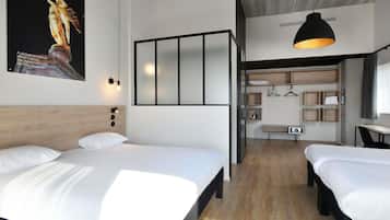 Standard Room, Multiple Beds | In-room safe, desk, soundproofing, iron/ironing board