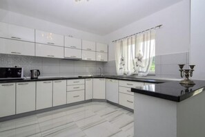 Family Villa, Multiple Beds, Mountainside (Pool Villa Julija With Gym and Sauna) | Private kitchen | Fridge, microwave, oven, stovetop