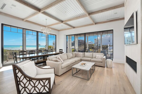 TV, fireplace, foosball, stereo - Sanctuary At Seagrove|Private Deeded Beach|Unobstructed Gulf Views|Private Pool (Santa Rosa Beach)