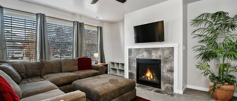 تلفزيون، مدفأة، ألعاب فيديو، مشغل دي في دي