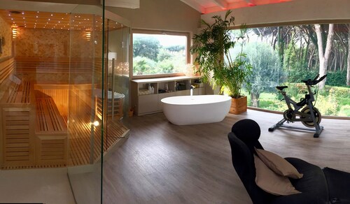 Old farmhouse in private park with swimming pool