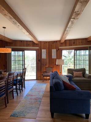 Smart-tv, pejs, musikbibliotek, stereoanlæg