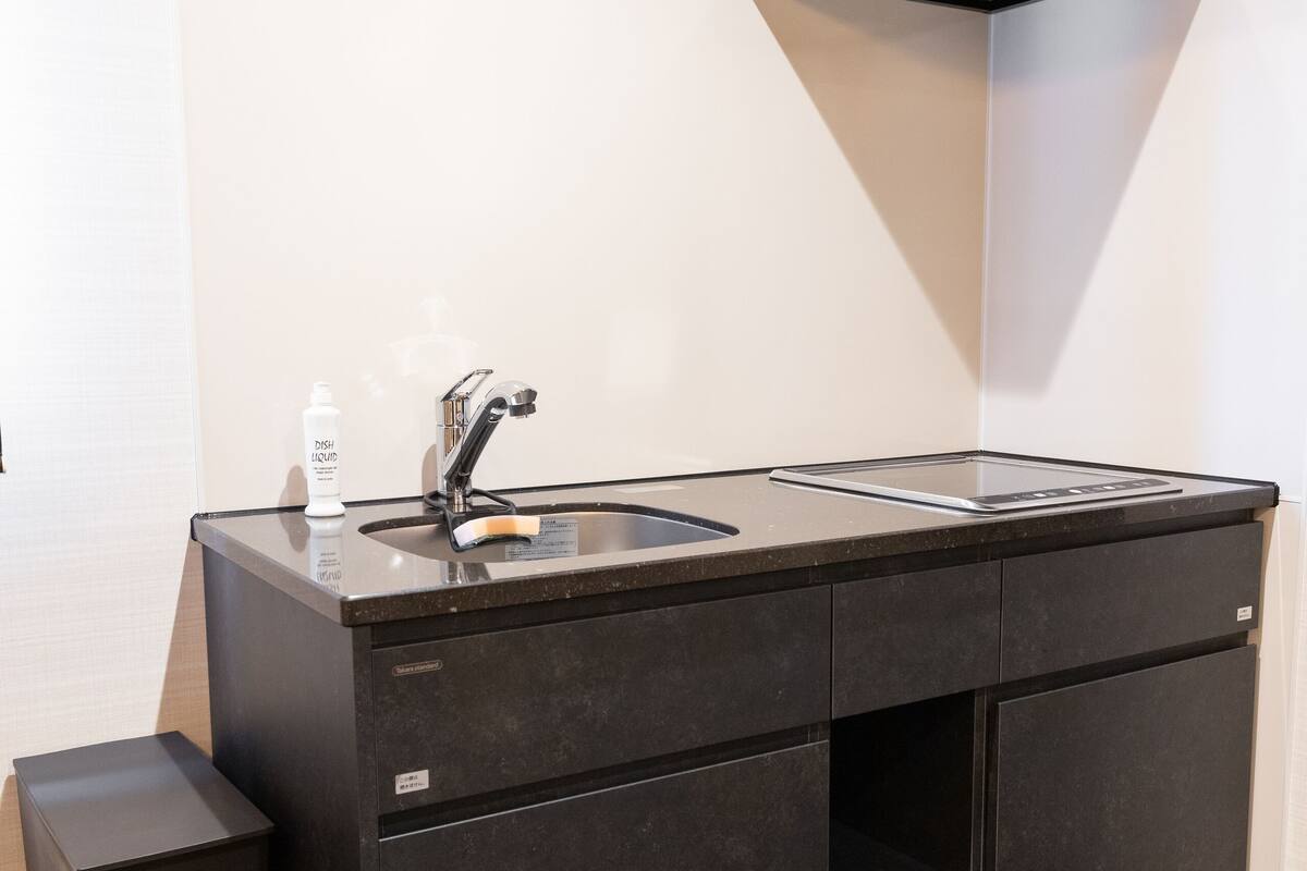 deluxe c non-smoking | private kitchen | fridge, microwave, electric kettle, freezer