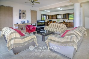 Cheminée, lecteur de DVD, baby-foot, table de tennis de table