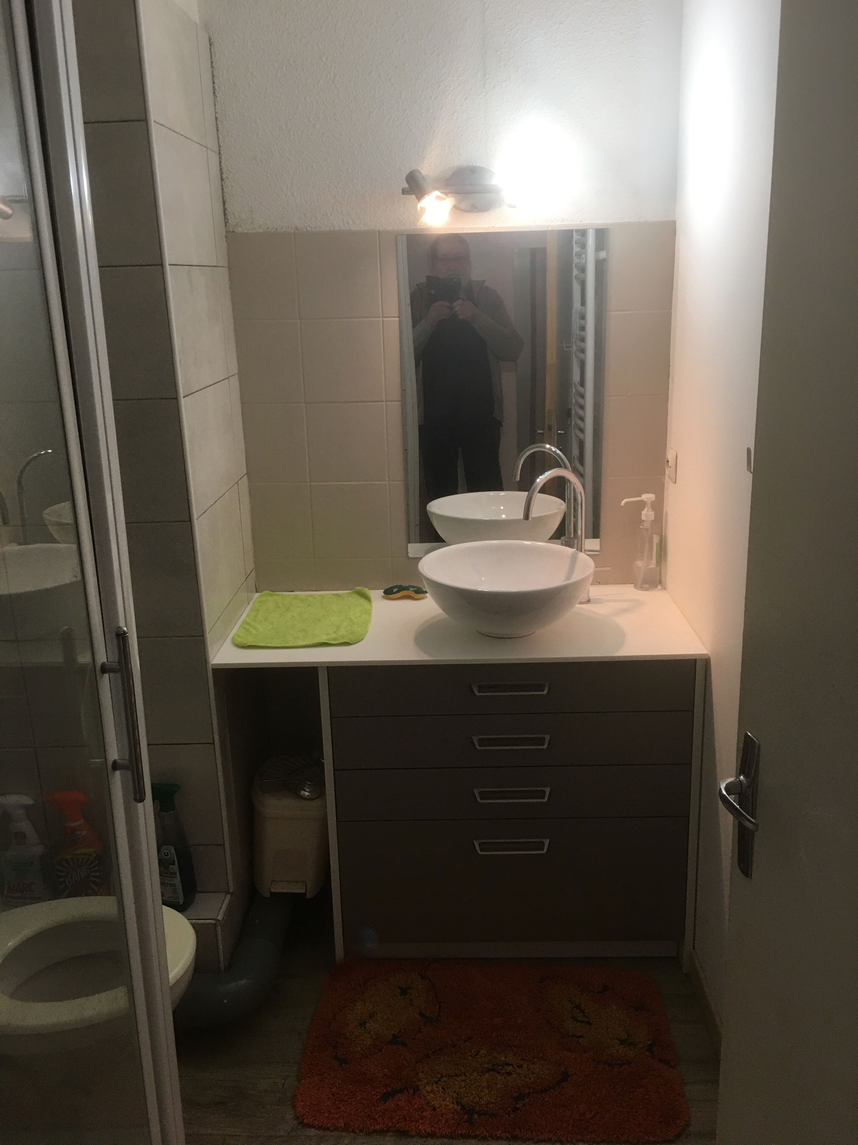 Shower, hair dryer