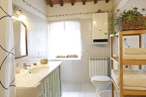 Combined shower/bathtub, hair dryer, bidet, towels - BLU2 - cozy apartment in the Chianti area with pool (Florence)
