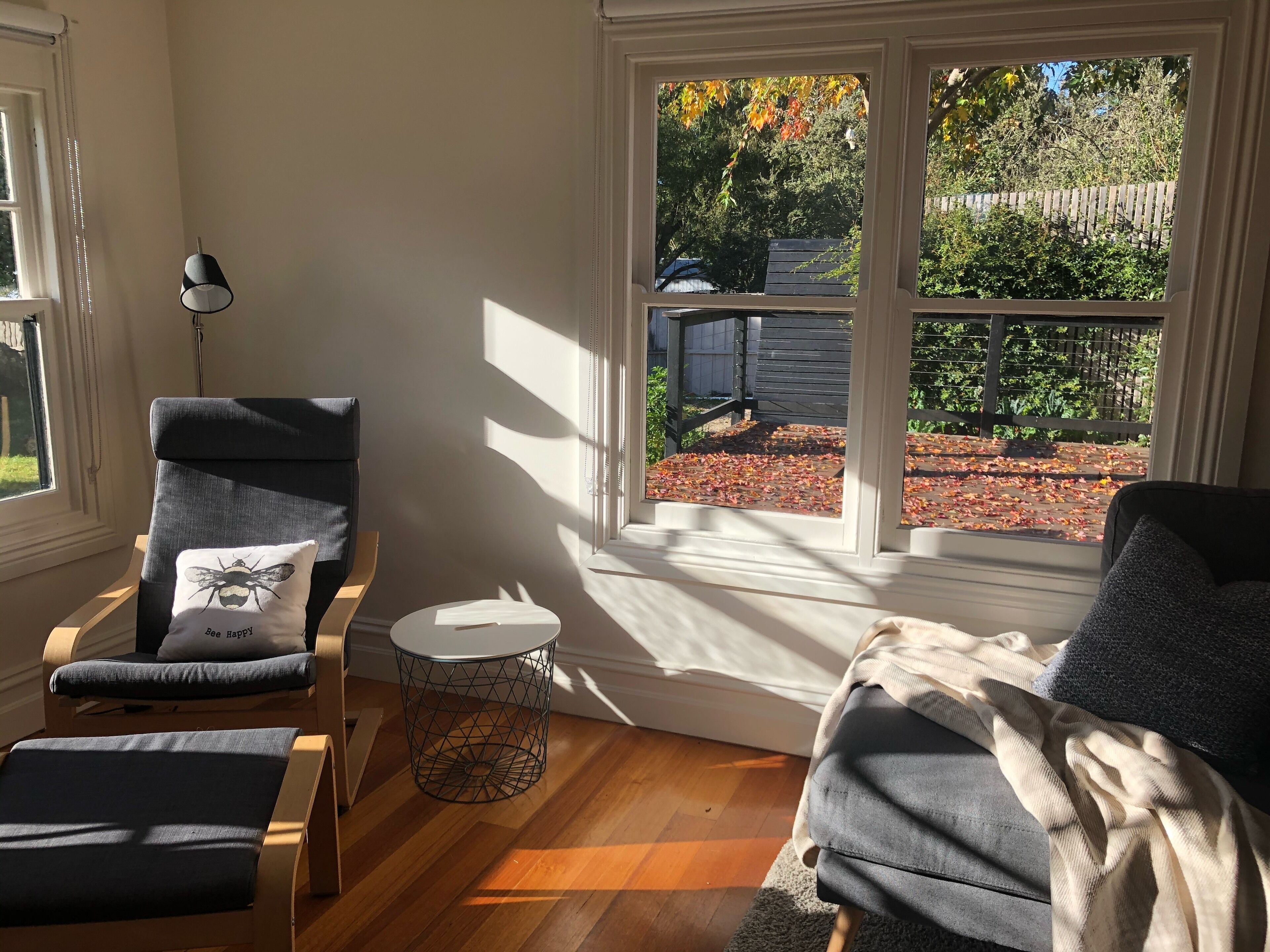 A place to sit and read in the back living room