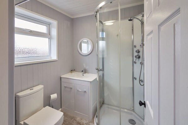 Bathtub, hair dryer, towels, toilet paper