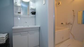 Hair dryer, towels