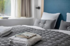 1 bedroom, premium bedding, iron/ironing board, travel cot