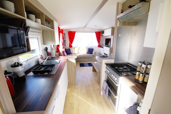 Apartment, Multiple Beds | Private kitchen - Lovely 2-bed Static Caravan in Rhyl (Rhyl)