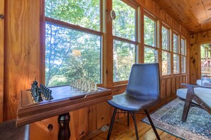 Interior - ❤ Cozy Log Cabin w/Stunning View! Waterfall, 3 Fireplaces, Arcade, Stocked! (Highlands)