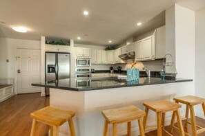 Fridge, microwave, oven, stovetop - 3 Bedroom Condo in the Heart of Old Orchard Beach Unit 502 (OLD ORCHARD BEACH)