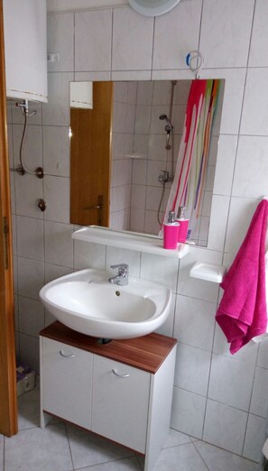 Apartment, 2 Queen Beds | Bathroom | Shower, hair dryer, towels - A apt W.big Terrace&great sea View, Close to Beach (Trogir)