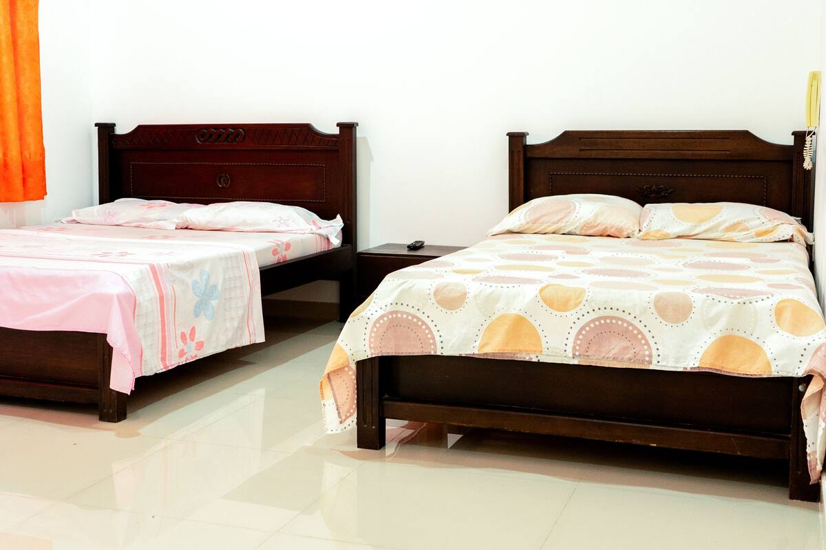 Standard Double Room, 2 Double Beds | Free WiFi, bed sheets