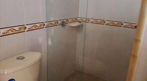 Shower, soap, toilet paper