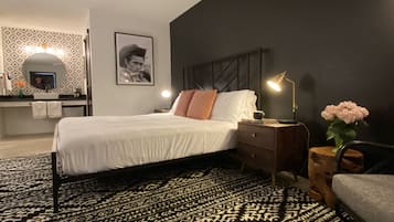 Premium bedding, Tempur-Pedic beds, blackout curtains