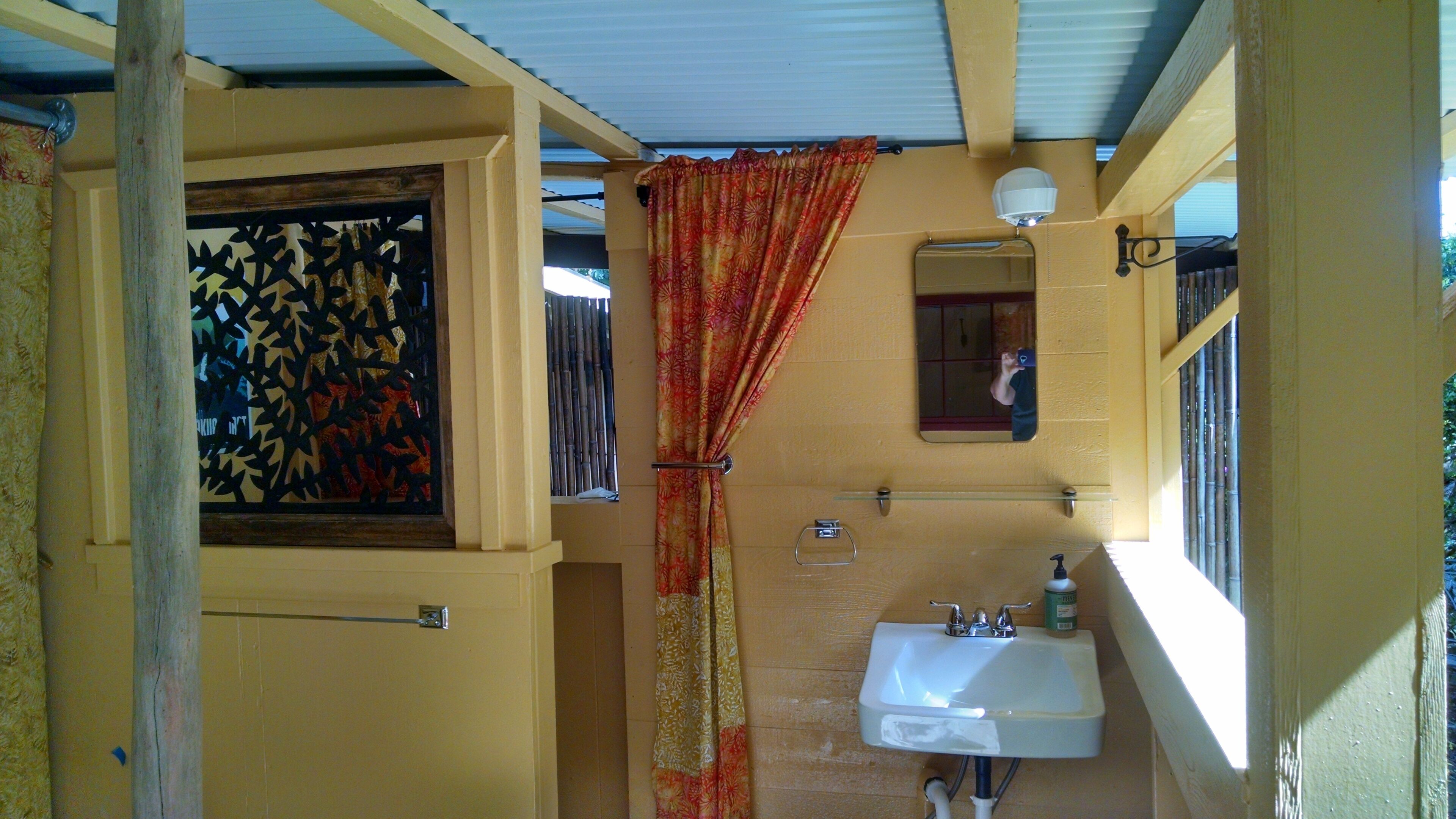 Bathtub, hair dryer, towels, soap