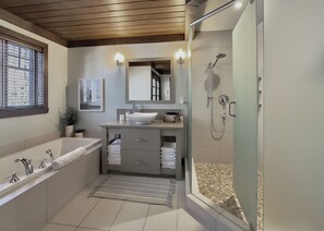 Bathtub, hair dryer, towels, soap - ❤️ Mont-Tremblant Ski-in/Ski-out Chalet | Hot Tub | Pool Table (Saint-Faustin-Lac-Carré)