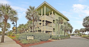A multi-story hotel with balconies, located at 1500 Ocean Blvd.