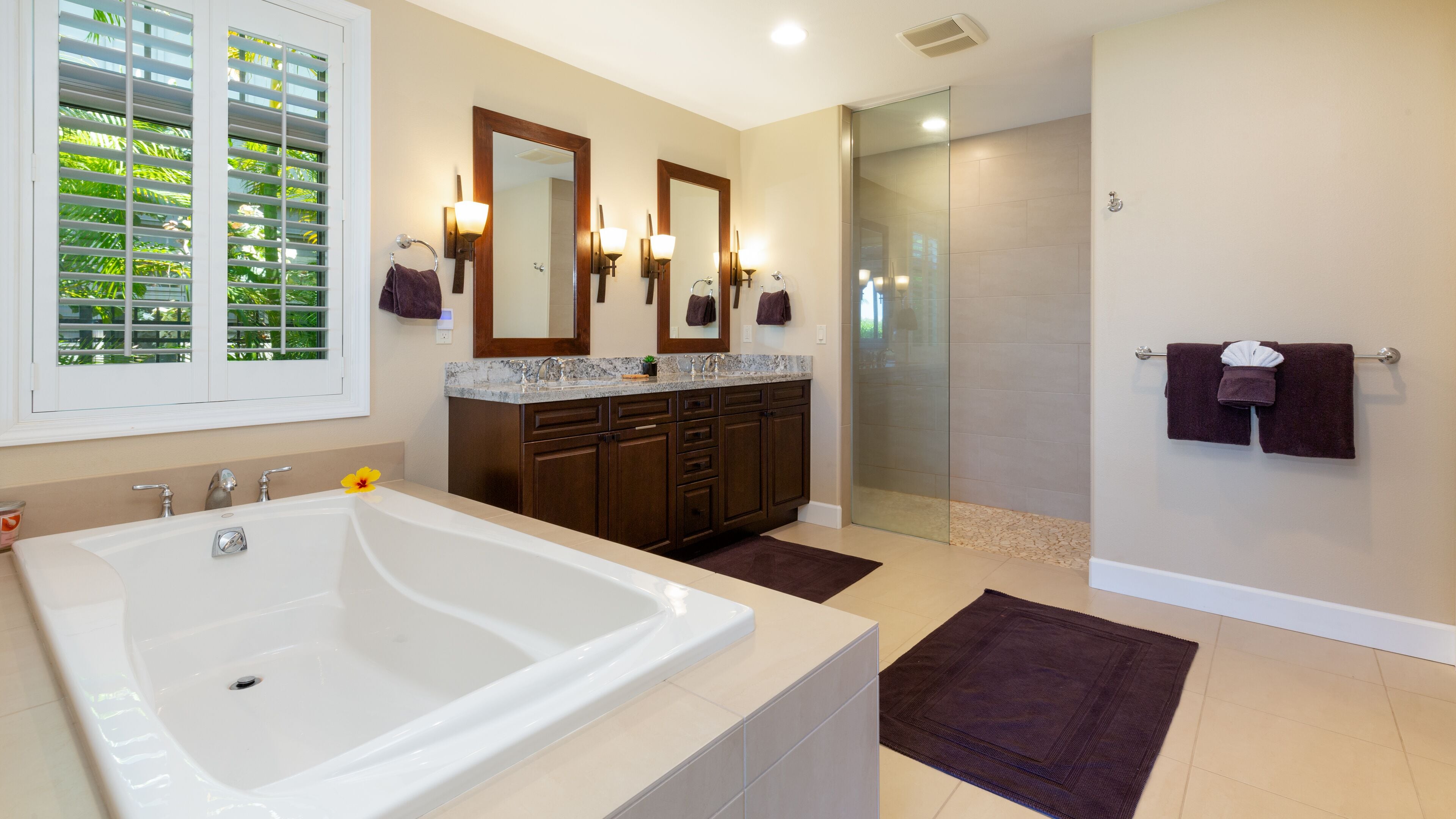 Bathtub, hair dryer, towels