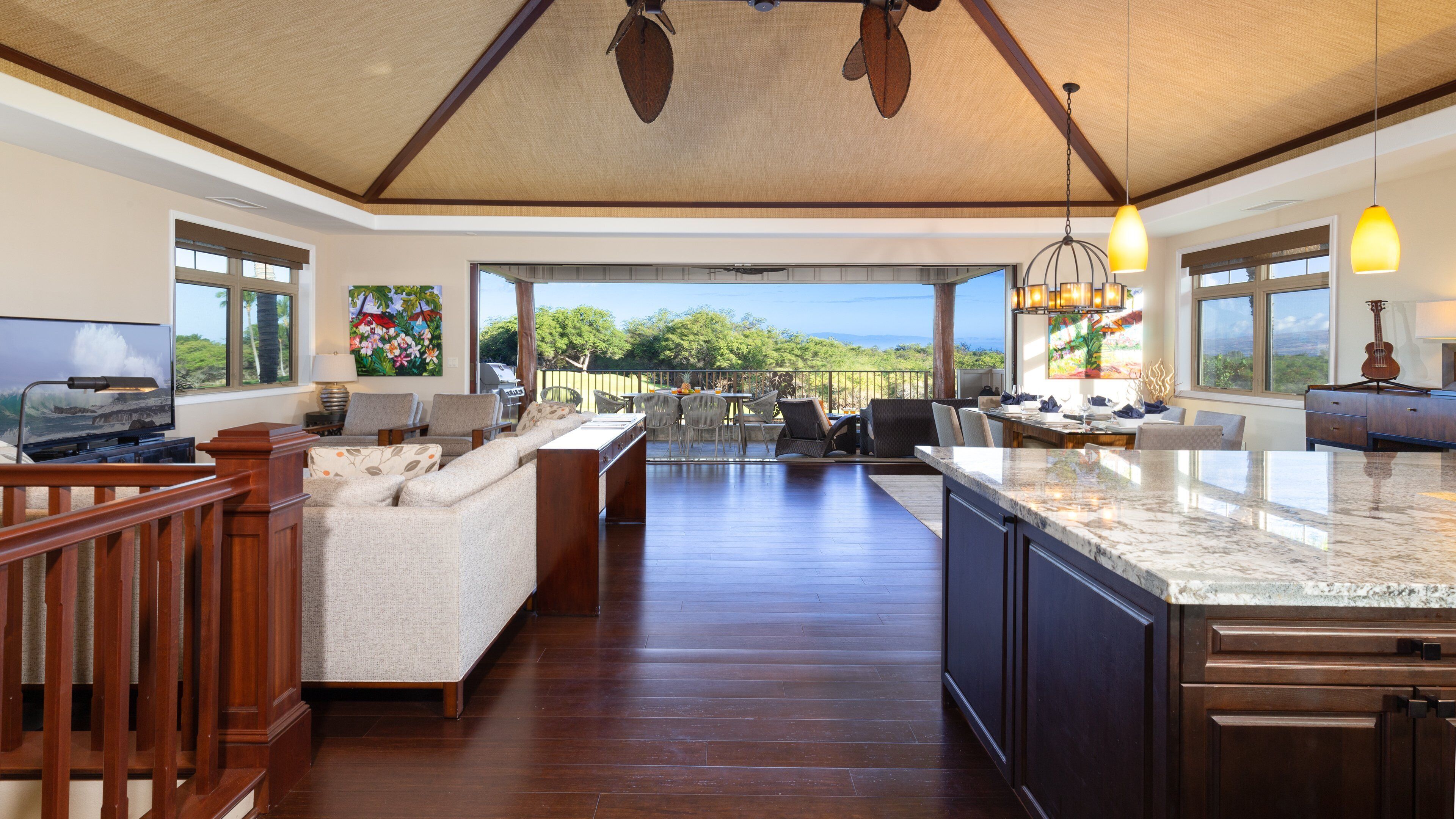 TV, books, music library, stereo