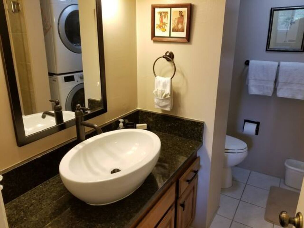 Shower, towels, soap, toilet paper