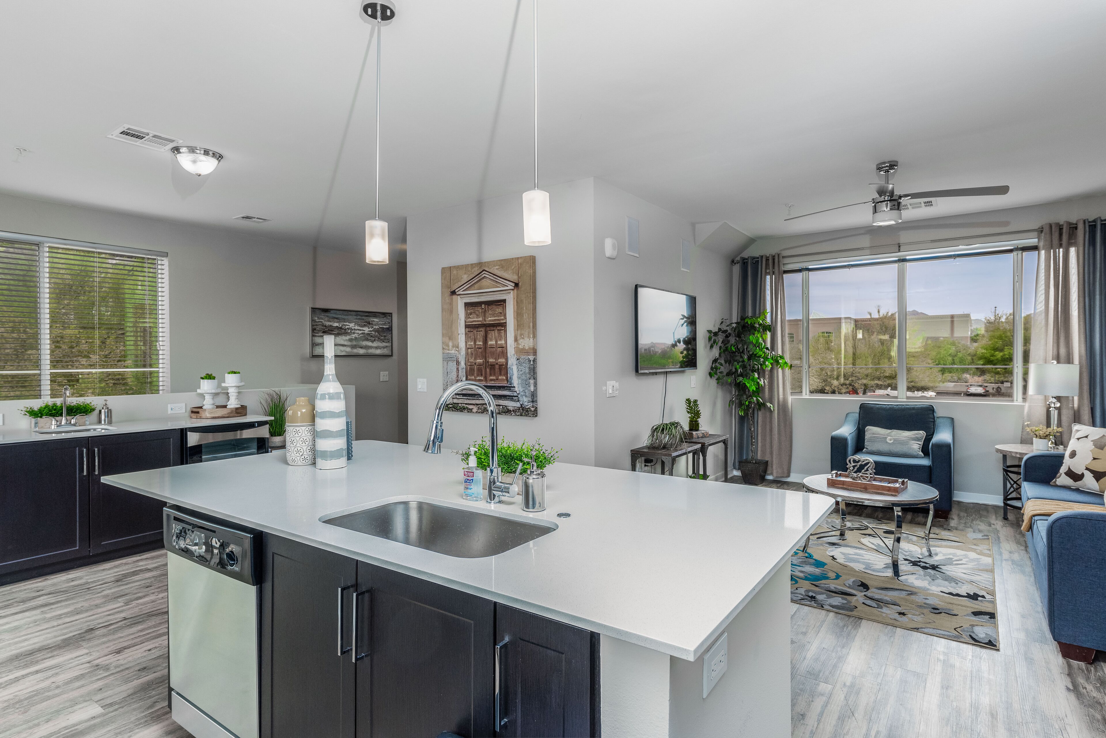 Deluxe Condo | Living area | Smart TV, Hulu, streaming services