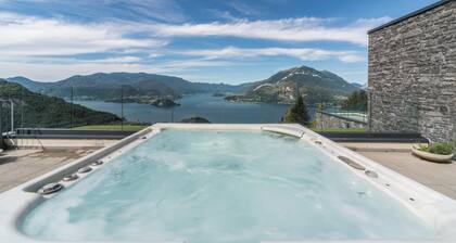 Apartamento "Residence Le Terrazze" con vistas a la montaña, piscina y Wi-Fi