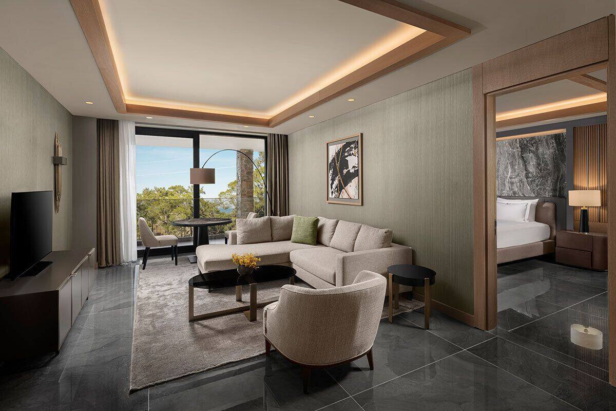 NG Suite Unique Sea View Type 2 | 高档床上用品、免费迷你吧物品、客房内保险箱、隔音