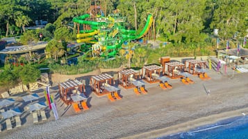 Private beach, white sand, free beach shuttle, sun-loungers