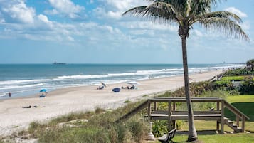 On the beach, beach towels