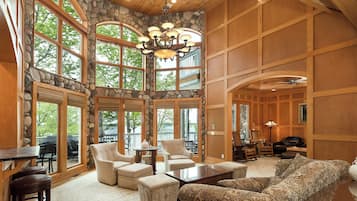 Smart TV, fireplace, video games, books