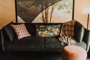 TV, fireplace - Wandagar Eco Tent Carnaby (Pemberton)