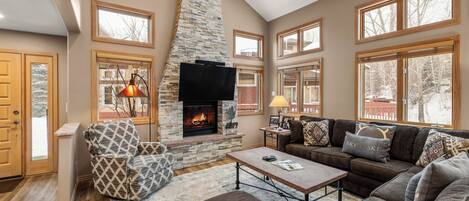 TV, fireplace, video games