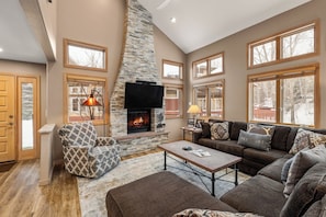 TV, fireplace, video games