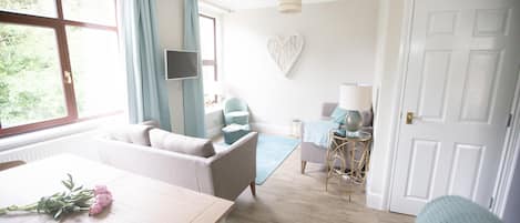 Smart TV, video games, video library, stereo