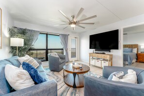 TV, DVD player - Saida II 402 - You won't believe the Exquisite Ocean Views from inside the Condo and Private Balcony (Pets are not allowed) (South Padre Island)